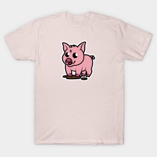 Pig - Piggy - Cartoon Animals - Cartoon Island T-Shirt